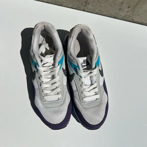 Nike White Purple Teal Retro Air Max Sneakers - Picture 7 of 8